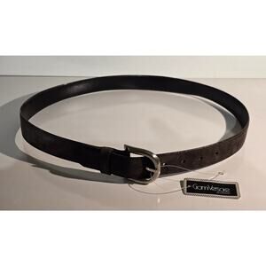Vintage Gianni Versace Brown Leather Belt Silver Buckle Size 90 36 NWT